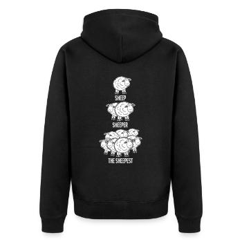 Shepherd Sheep - Unisex Premium Organic Zip Hoodie - black - Back - Nico (187cm)