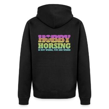 Hobby Horseing avec Hobby Horse - Veste à capuche bio Premium Unisexe - noir - Dos - Nico (187cm)