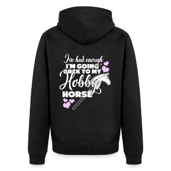 Hobby Équitation Hobby Horsing - Veste à capuche bio Premium Unisexe - noir - Dos - Nico (187cm)
