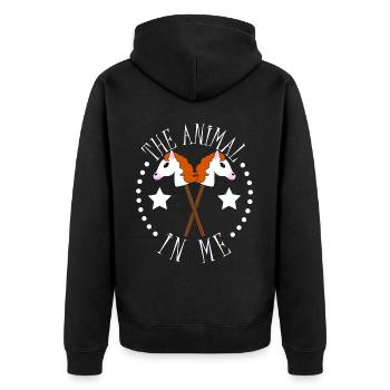Hobby Horsing Hobby Horse - Unisex Premium Organic Zip Hoodie - black - Back - Nico (187cm)