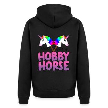 Hobby Cheval Hobby Horsing Licorne - Veste à capuche bio Premium Unisexe - noir - Dos - Nico (187cm)