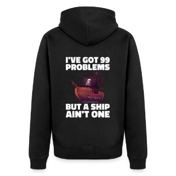 Pirate Skull Buccaneer Pirate Ship - Unisex Premium Organic Zip Hoodie - black - Back - Nico (187cm)