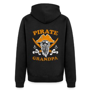 Pirate Skull Buccaneer Pirate Ship - Unisex Premium Organic Zip Hoodie - black - Back - Nico (187cm)