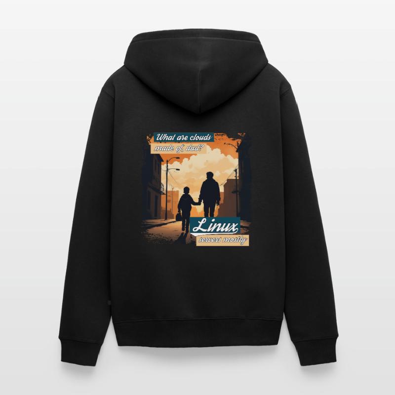 Cloud Wolken Linux Server Admin Nerd Witz Unisex Premium Bio Zip Hoodie