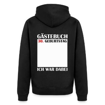 30. Geburtstag Frauen 30 Jahre Männer Geschenk - Unisex Premium Bio Zip Hoodie - Schwarz - Hinten - Nico (187cm)