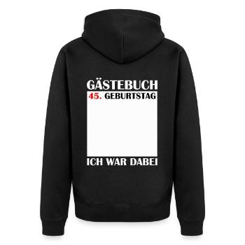 45e anniversaire femmes 45 ans hommes cadeau - Veste à capuche bio Premium Unisexe - noir - Dos - Nico (187cm)