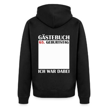 65e anniversaire femmes 65 ans hommes cadeau - Veste à capuche bio Premium Unisexe - noir - Dos - Nico (187cm)