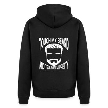 Citation de barbe, Touche ma barbe et dis-moi que je suis jolie - Veste à capuche bio Premium Unisexe - noir - Dos - Nico (187cm)