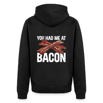 Bacon Lover You Had Me At Bacon - Unisex Premium Organic Zip Hoodie - black - Back - Nico (187cm)
