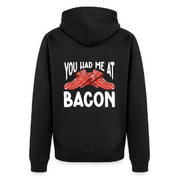 Bacon Lover You Had Me At Bacon - Unisex Premium Organic Zip Hoodie - black - Back - Nico (187cm)