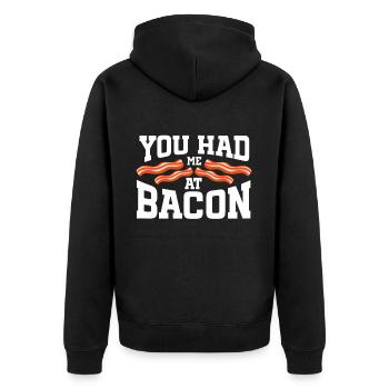 Bacon Lover You Had Me At Bacon - Unisex Premium Organic Zip Hoodie - black - Back - Nico (187cm)