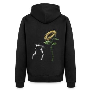 Best Cat Brother Ever - Unisex Premium Bio Zip Hoodie - Schwarz - Hinten - Nico (187cm)