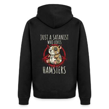 Juste un sataniste qui aime les hamsters Heavy Metal Fun - Veste à capuche bio Premium Unisexe - noir - Dos - Nico (187cm)