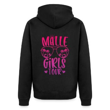 Malle Girls Tour - Unisex Premium Bio Zip Hoodie - Schwarz - Hinten - Nico (187cm)