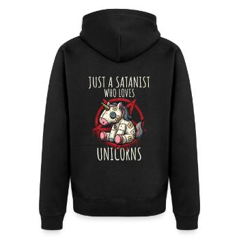 Juste un sataniste qui aime les licornes Heavy Metal Fun - Veste à capuche bio Premium Unisexe - noir - Dos - Nico (187cm)