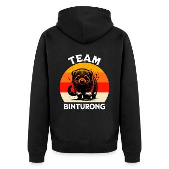 Lustige Marderbär Sprüche - Unisex Premium Bio Zip Hoodie - Schwarz - Hinten - Nico (187cm)