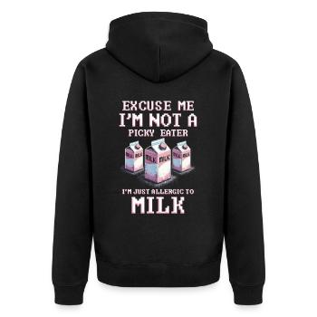 Allergie au lait Je suis juste allergique au lait - Veste à capuche bio Premium Unisexe - noir - Dos - Nico (187cm)