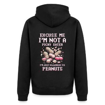 Allergie aux arachides Je suis juste allergique aux arachides - Veste à capuche bio Premium Unisexe - noir - Dos - Nico (187cm)