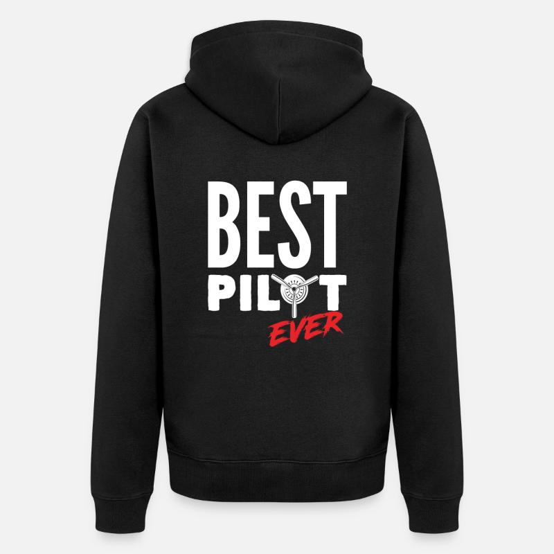 Bester Pilot - Unisex Premium Bio Zip Hoodie - Schwarz