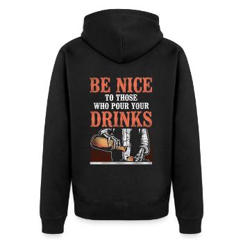 Barman Mixologue Soyez gentil avec - Veste à capuche bio Premium Unisexe - noir - Dos - Nico (187cm)