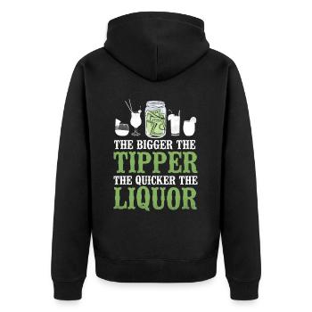 Bartender Mixologist The Bigger - Unisex Premium Organic Zip Hoodie - black - Back - Nico (187cm)