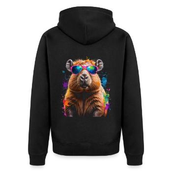 Lunettes de soleil Capybara Capy Colorful Animal Design Print - Veste à capuche bio Premium Unisexe - noir - Dos - Nico (187cm)