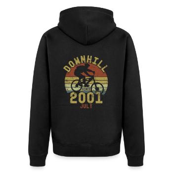 Anniversaire Vélo de descente Juillet 2001 - Veste à capuche bio Premium Unisexe - noir - Dos - Nico (187cm)