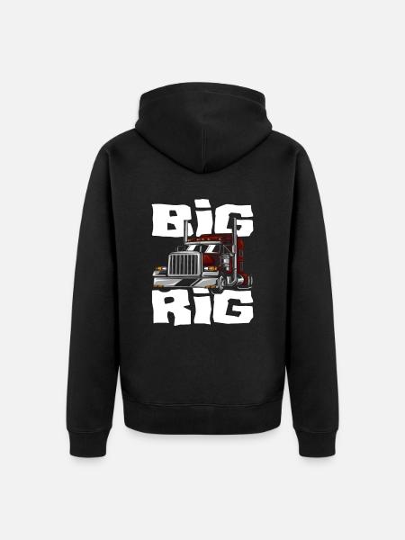 Truck driver Truck - Unisex Premium Organic Zip Hoodie - black