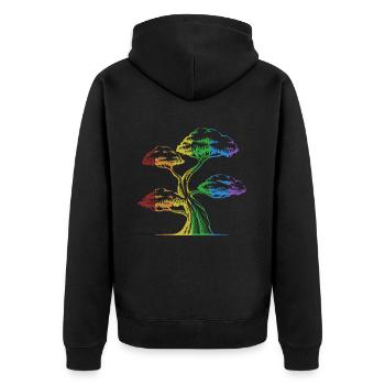 Bonsai LGBT Rainbow Indoor Bonsai Bonsai Pots - Unisex Premium Organic Zip Hoodie - black - Back - Nico (187cm)