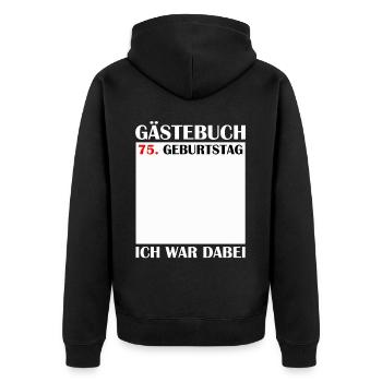 75e anniversaire femmes 75 ans hommes cadeau - Veste à capuche bio Premium Unisexe - noir - Dos - Nico (187cm)