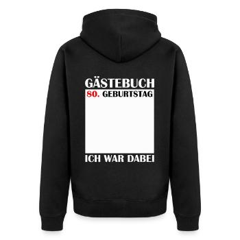 80e anniversaire Femmes 80e anniversaire Cadeau pour hommes - Veste à capuche bio Premium Unisexe - noir - Dos - Nico (187cm)