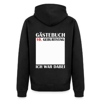 10. Geburtstag Mädchen 10 Jahre Jungen Geschenk - Unisex Premium Bio Zip Hoodie - Schwarz - Hinten - Nico (187cm)