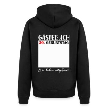 20. Geburtstag Frauen 20 Jahre Männer Geschenk - Unisex Premium Bio Zip Hoodie - Schwarz - Hinten - Nico (187cm)