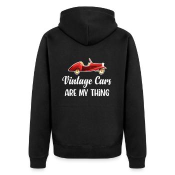 Classic cars are my thing. - Unisex Premium Organic Zip Hoodie - black - Back - Nico (187cm)