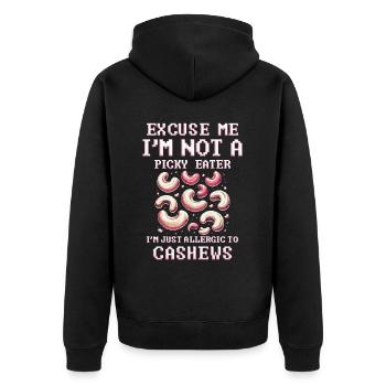 Allergie aux noix de cajou Je suis juste allergique aux noix de cajou - Veste à capuche bio Premium Unisexe - noir - Dos - Nico (187cm)
