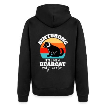 Lustige Marderbär Sprüche - Unisex Premium Bio Zip Hoodie - Schwarz - Hinten - Nico (187cm)