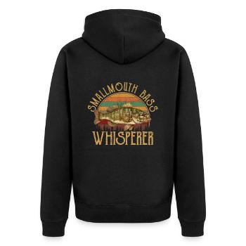 Smallmouth bass - Unisex Premium Bio Zip Hoodie - Schwarz - Hinten - Nico (187cm)