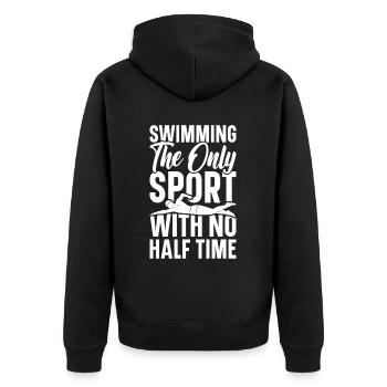 Swimming Water Sports Pool Swimming Swimmers - Unisex Premium Organic Zip Hoodie - black - Back - Nico (187cm)