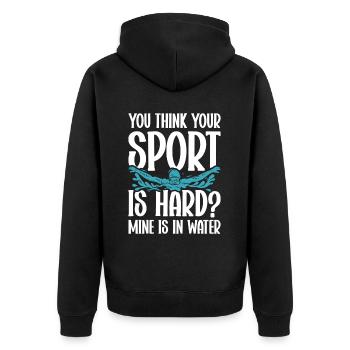 Swimming Water Sports Pool Swimming Swimmers - Unisex Premium Organic Zip Hoodie - black - Back - Nico (187cm)