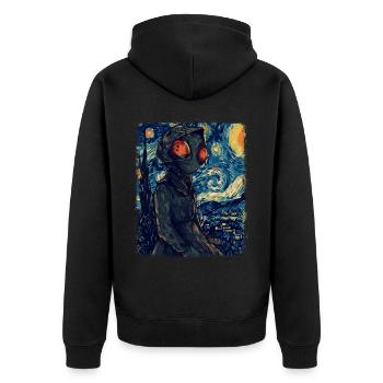 Peinture Monster Starry Night de Flatwood - Veste à capuche bio Premium Unisexe - noir - Dos - Nico (187cm)