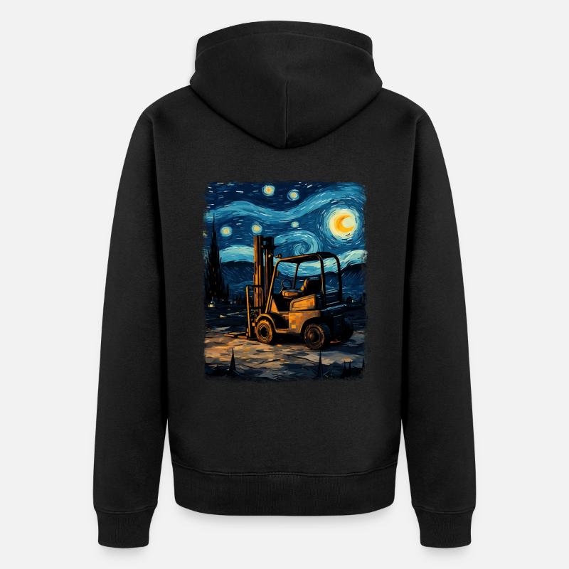 Gabelstaplerfahrer Gabelstaplerfahrer Sternennacht - Unisex Premium Bio Zip Hoodie - Schwarz