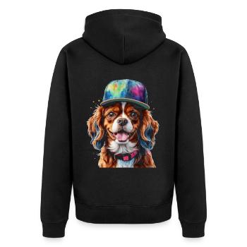 Cavalier King Charles Spaniel Snapback Cap Chien - Veste à capuche bio Premium Unisexe - noir - Dos - Nico (187cm)
