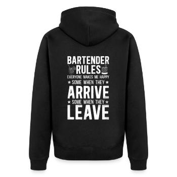 Bartender Mixologist Bartender - Unisex Premium Bio Zip Hoodie - Schwarz - Hinten - Nico (187cm)