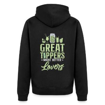 Bartender Mixologist Great Tippers - Unisex Premium Organic Zip Hoodie - black - Back - Nico (187cm)