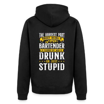 Bartender Mixologist The Hardest - Unisex Premium Organic Zip Hoodie - black - Back - Nico (187cm)