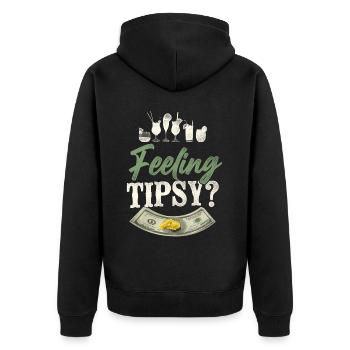 Bartender Mixologist Feeling - Unisex Premium Bio Zip Hoodie - Schwarz - Hinten - Nico (187cm)