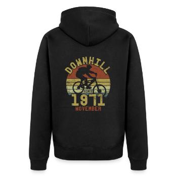 Anniversaire Vélo de descente Novembre 1971 - Veste à capuche bio Premium Unisexe - noir - Dos - Nico (187cm)