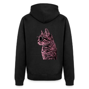 Sonnenbrille American Curl Geschenk - Unisex Premium Bio Zip Hoodie - Schwarz - Hinten - Nico (187cm)