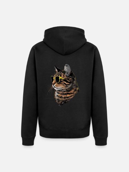 Bombay Cat Sonnenbrille Geschenk - Unisex Premium Bio Zip Hoodie - Schwarz