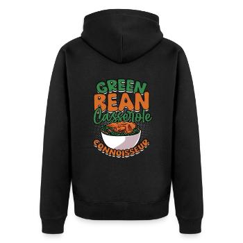 Grüner Bohnenauflauf Casserole de haricots verts - Veste à capuche bio Premium Unisexe - noir - Dos - Nico (187cm)